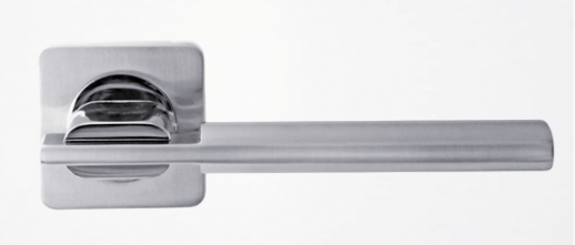 Ручка дверная на квадратной розетке Rossi Tesa LD 176-F21 SN Никель матовый/никель
