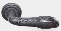 Ручка дверная на круглой розетке Rossi Toledo AS Серебро античное