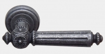 Ручка дверная на круглой розетке Rossi Argos LD 569 AS Серебро античное