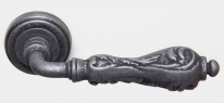 Ручка дверная на круглой розетке Rossi Rodos LD 567 AS Серебро античное