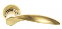 Ручка дверная на круглой розетке Rossi Diana LD 20 -1 SG/CP Золото матовое