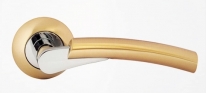 Ручка дверная на круглой розетке Rossi Vigo LD 21 -2 SG/CP Золото матовое