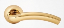 Ручка дверная на круглой розетке Rossi Libera LD 27 -1 SG/GP Золото матовое/золото