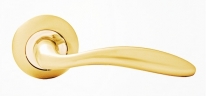 Ручка дверная на круглой розетке Rossi Katana LD 57 -1 SG/CP Золото матовое