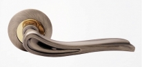 Ручка дверная на круглой розетке Rossi Sirio LD 64 -1 AB/GP Бронза античная/золото