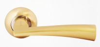 Ручка дверная на круглой розетке Rossi Dolce LD 80 -1 SG/CP Золото матовое