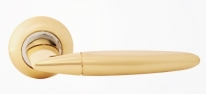 Ручка дверная на круглой розетке Rossi Jeta LD 92 -1 SG/GP Золото матовое/золото