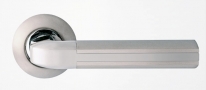 Ручка дверная на круглой розетке Rossi Opera LD 298-2 SN  Никель матовый/никель