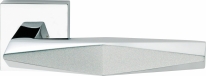 Ручка дверная на квадратной розетке Linea Cali PRISMA 1280 RO 019 MС полированный хром/Хром матовый