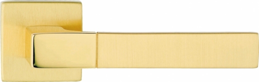 Ручка дверная на квадратной розетке Linea Cali THAIS 1155 RO 019 ОТ матовая латунь/полированная латунь
