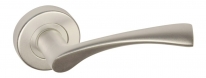 Ручка дверная на круглой розетке Эконом E 017-S CHROME матовый хром