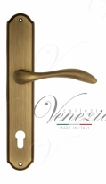 Ручка дверная на планке под цилиндр Venezia Alessandra CYL PL02 матовая бронза
