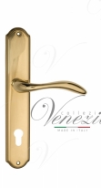 Ручка дверная на планке под цилиндр Venezia Alessandra CYL PL02 полированная латунь