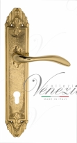 Ручка дверная на планке под цилиндр Venezia Alessandra CYL PL90 полированная латунь