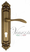 Ручка дверная на планке под цилиндр Venezia Alessandra CYL PL96 матовая бронза