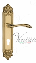 Ручка дверная на планке под цилиндр Venezia Alessandra CYL PL96 полированная латунь