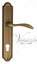 Ручка дверная на планке под цилиндр Venezia Alessandra CYL PL98 матовая бронза