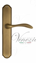 Ручка дверная на планке с фиксатором Venezia Alessandra WC-1 PL02 матовая бронза