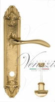 Ручка дверная на планке с фиксатором Venezia Alessandra WC-2 PL90 полированная латунь