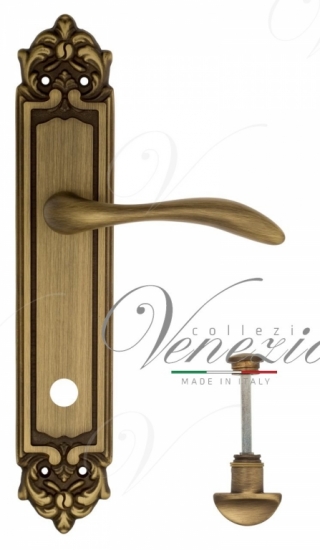 Ручка дверная на планке с фиксатором Venezia Alessandra WC-2 PL96 матовая бронза