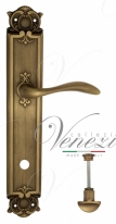 Ручка дверная на планке с фиксатором Venezia Alessandra WC-2 PL97 матовая бронза