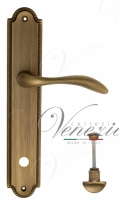 Ручка дверная на планке с фиксатором Venezia Alessandra WC-2 PL98 матовая бронза