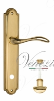 Ручка дверная на планке с фиксатором Venezia Alessandra WC-2 PL98 полированная латунь