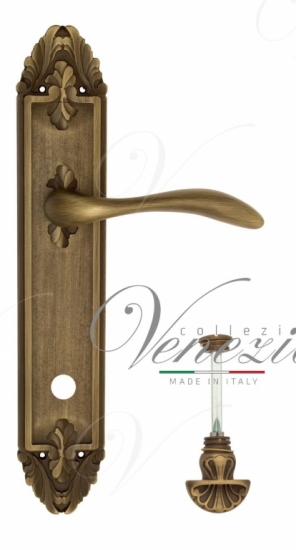 Ручка дверная на планке с фиксатором Venezia Alessandra WC-4 PL90 матовая бронза