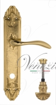 Ручка дверная на планке с фиксатором Venezia Alessandra WC-4 PL90 полированная латунь