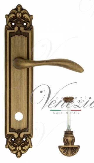 Ручка дверная на планке с фиксатором Venezia Alessandra WC-4 PL96 матовая бронза