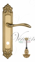 Ручка дверная на планке с фиксатором Venezia Alessandra WC-4 PL96 полированная латунь