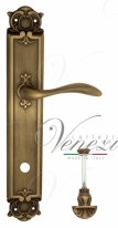 Ручка дверная на планке с фиксатором Venezia Alessandra WC-4 PL97 матовая бронза