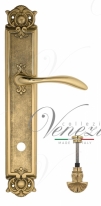 Ручка дверная на планке с фиксатором Venezia Alessandra WC-4 PL97 полированная латунь