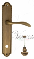 Ручка дверная на планке с фиксатором Venezia Alessandra WC-4 PL98 матовая бронза