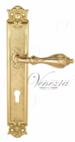 Ручка дверная на планке под цилиндр Venezia Anafesto CYL PL97 полированная латунь