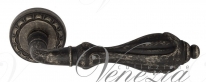 Ручка дверная на круглой розетке Venezia Anafesto D2 Серебро античное