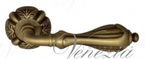 Ручка дверная на круглой розетке Venezia Anafesto D5 Бронза матовая