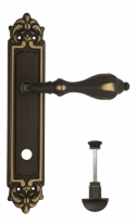 Ручка дверная на планке с фиксатором Venezia Anafesto WC-2 PL96 темная бронза