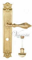 Ручка дверная на планке с фиксатором Venezia Anafesto WC-2 PL97 полированная латунь