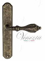 Ручка дверная на планке проходная Venezia Anafesto PL02 античная бронза
