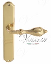 Ручка дверная на планке проходная Venezia Anafesto PL02 полированная латунь
