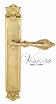 Ручка дверная на планке проходная Venezia Anafesto PL97 полированная латунь