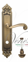 Ручка дверная на планке с фиксатором Venezia Carnevale WC-4 PL96 матовая бронза