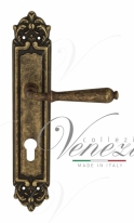 Ручка дверная на планке под цилиндр Venezia Classic CYL PL96 античная бронза