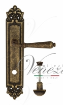 Ручка дверная на планке с фиксатором Venezia Classic WC-2 PL96 античная бронза