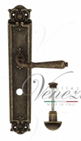 Ручка дверная на планке с фиксатором Venezia Classic WC-2 PL97 античная бронза