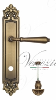 Ручка дверная на планке с фиксатором Venezia Classic WC-4 PL96 матовая бронза