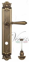 Ручка дверная на планке с фиксатором Venezia Classic WC-4 PL97 матовая бронза