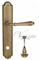 Ручка дверная на планке с фиксатором Venezia Classic WC-4 PL98 матовая бронза