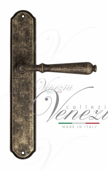 Ручка дверная на планке проходная Venezia Classic PL02 античная бронза